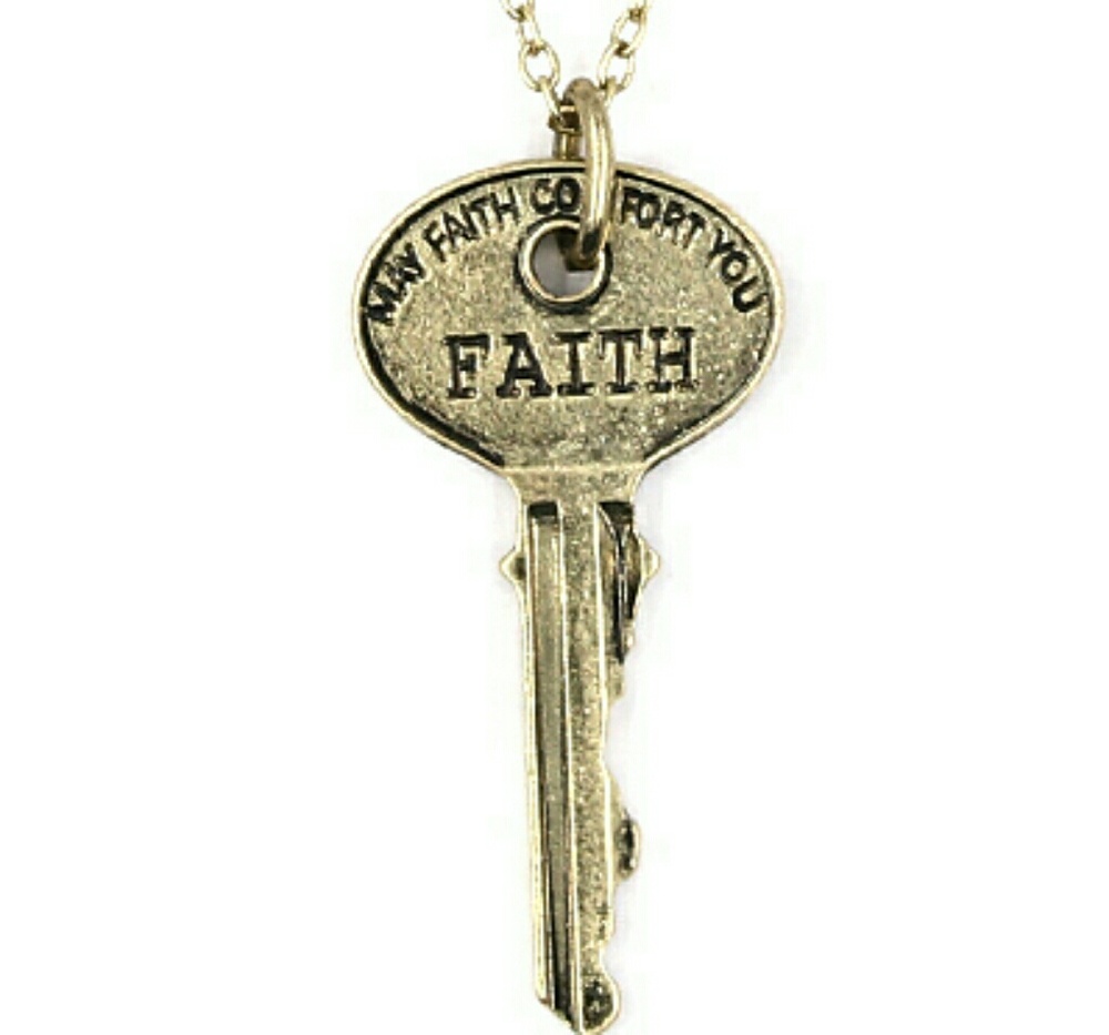 Faith Stamped Key Necklace
